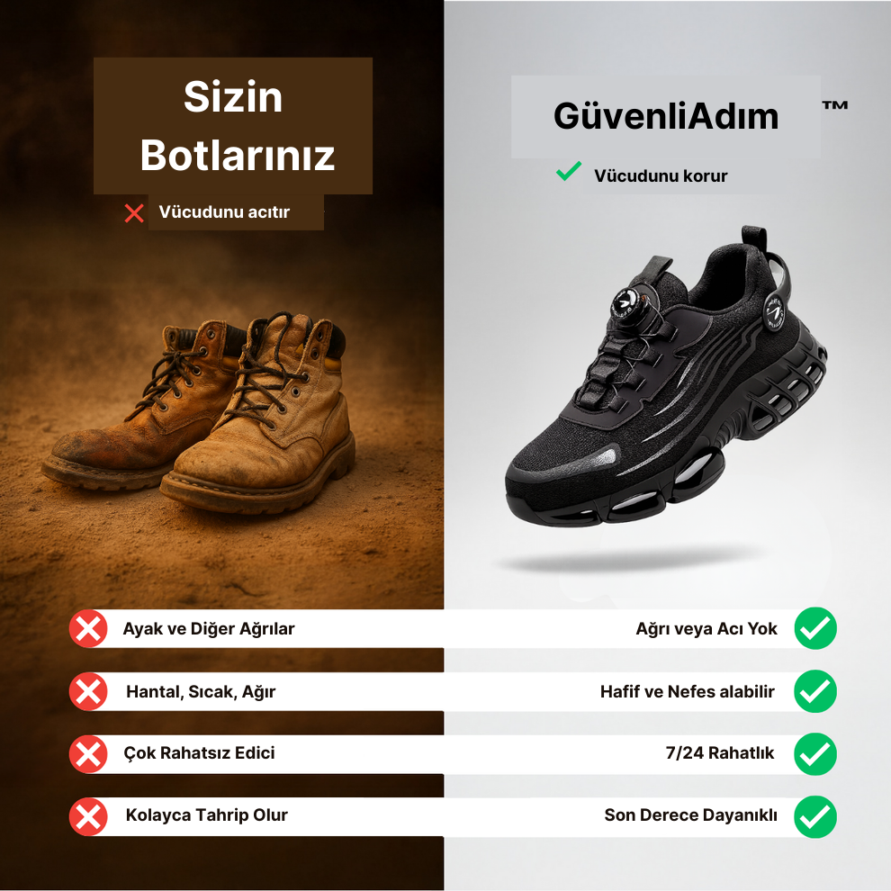 GüvenliAdım™ - En Rahat Çelik Burunlu Ayakkabılar