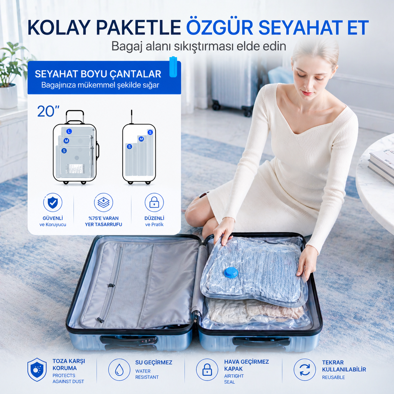 Vakumlanabilir Saklama Poşetleri