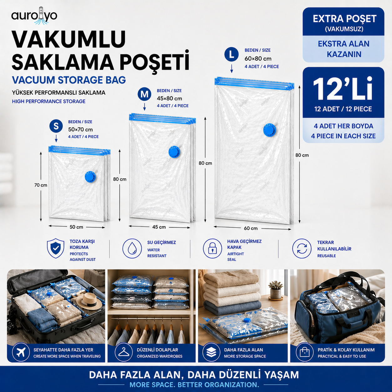 Vakumlanabilir Saklama Poşetleri