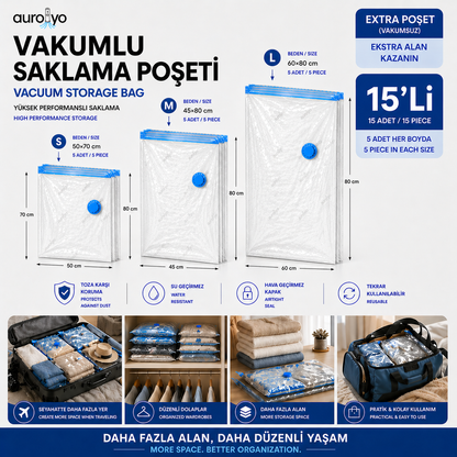 Vakumlanabilir Saklama Poşetleri