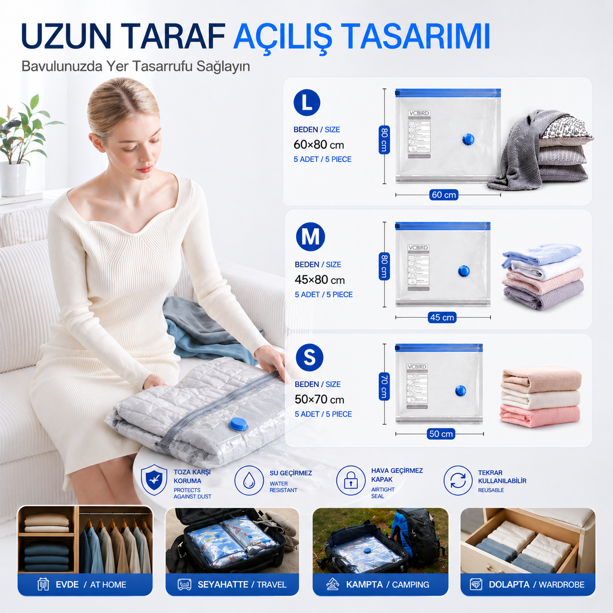 Vakumlanabilir Saklama Poşetleri